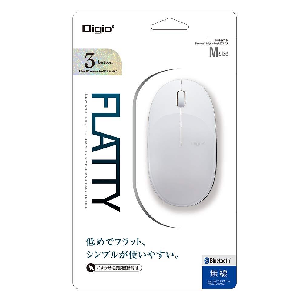 Digio2 Bluetooth マウス 3ボタンBlue LED ホワイト 42407