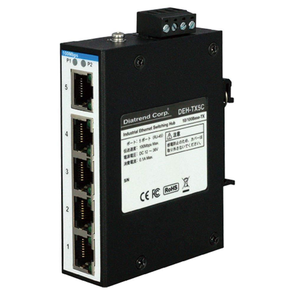 ダイヤトレンド 産業用イーサネットスイッチングハブ 10Base-T/100Base-TXタイプ DEH-TX5C