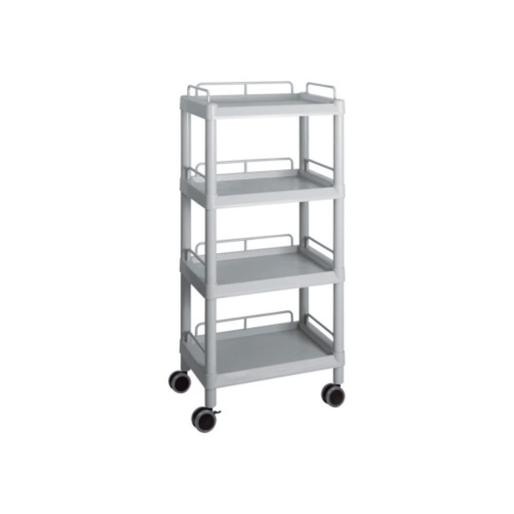 アズワン モバイルイージーカート(トールタイプ/レギュラー31)グレー 4段 ガード枠あり /3-6641-09