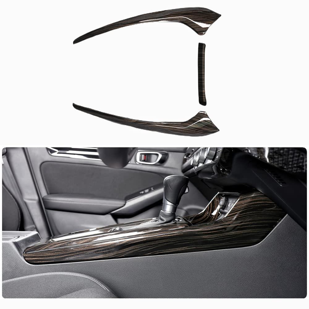 Onami 11代目 シビック センターコンソールパネル ギアシフトパネル カップホルダーパネル インテリアパネル Honda 新型 CIVIC FL1 ABS製 3P【檀木】11CIV-22-T/M