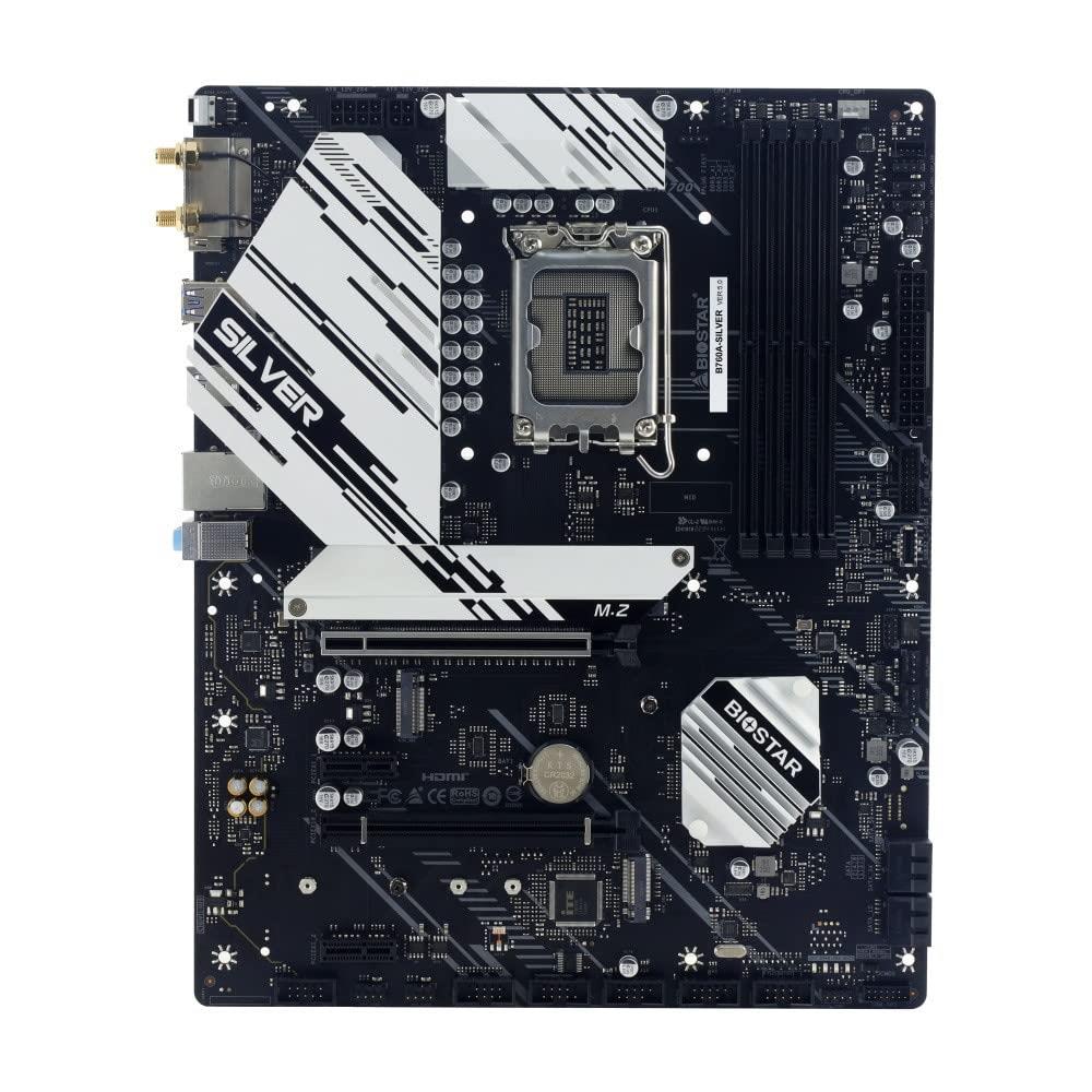 BIOSTAR シルバーのヒートシンクが特徴的なゲーミング向けATXマザーボード 17(16+1)フェーズ 70Aの強力なVRM、PCIe 5.0スロット、2.5ギガビットLANを搭載 [ B760A-SILVER ](2)