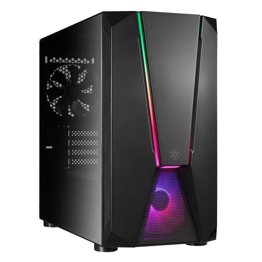 SilverStone スタイリッシュで独特な強化ガラスMicro-ATXゲーミングケース SST-FAV1MB-PRO