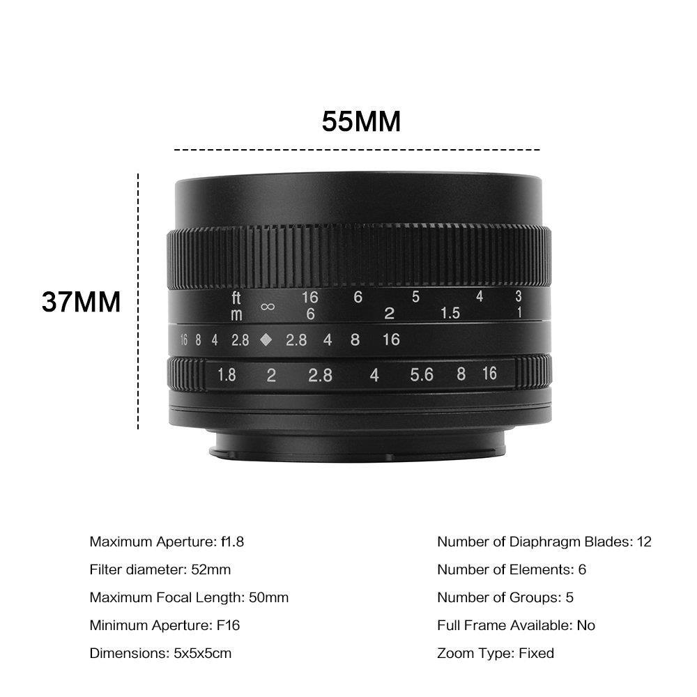 7artisans 50mm F1.8 M4 / 3マウントカメラ用APS-Cマニュアル固定レンズパナソニックG1 G2 G3 G4 G5 G6 G7 GF1 GF2 GF3 GF5 GF6 GM1オリンパスEMP1 EPM2 E-PL1 E-PL2 E-PL3 E-PL5