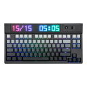 EPOMAKER × DynaTab 75Xワイヤレスゲーミングキーボード カスタムドットマトリックスRGB LEDスクリーン Hotswappableガスケット搭載メカニカルキーボード 2.4G/USB-C/Bluetoothカスタムキーボード RGBバックライト付き 急速充電対応 (Black Grey, Wisteria Tactile Switch)(2)