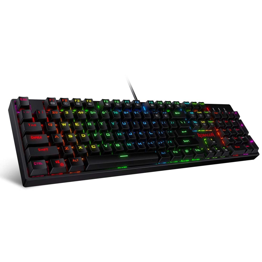 Redragon K582ゲーミングキーボード104キー 赤軸メカニカルキーボード RGB LEDバックライト付き USB有線ゲーム用オフィス用キーボード