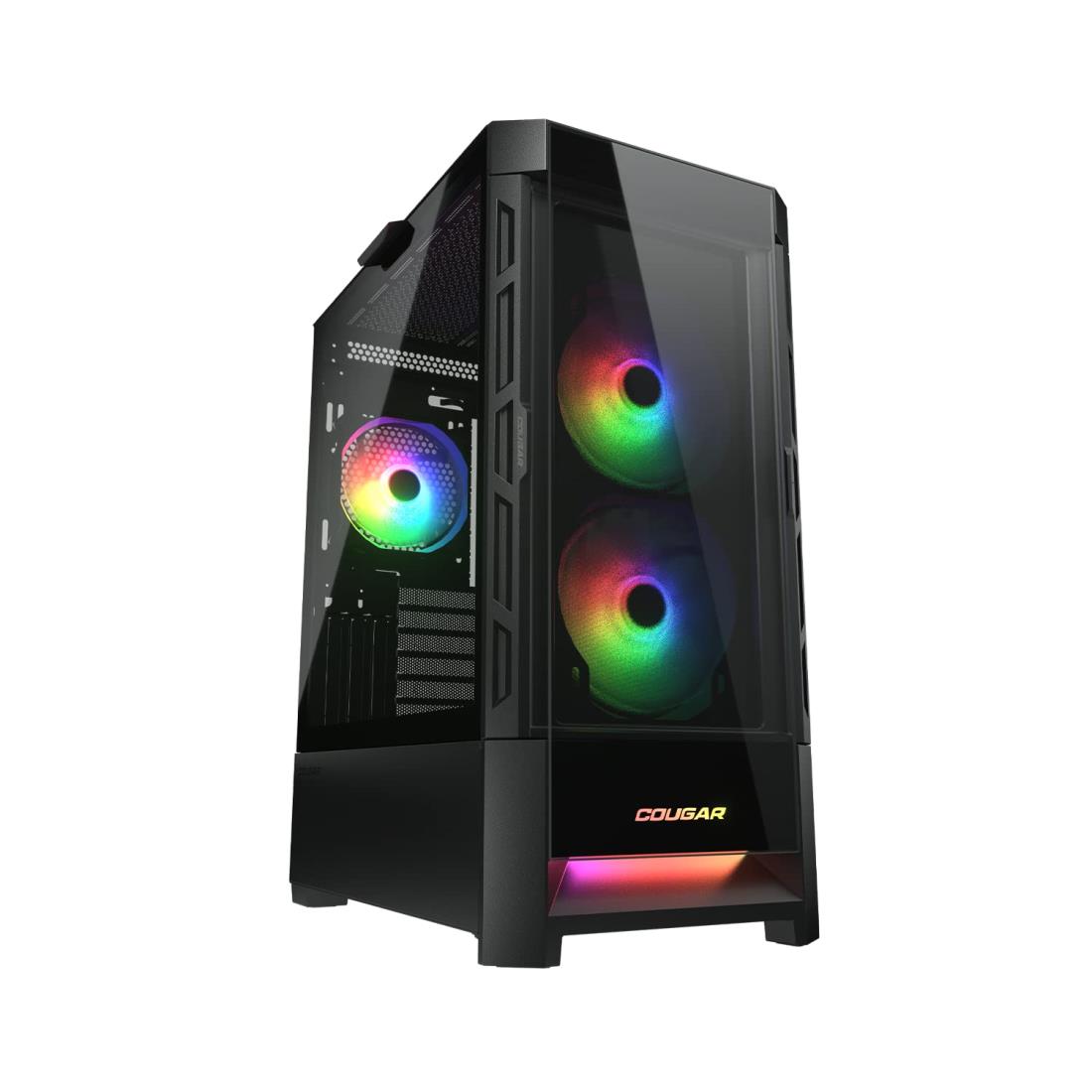 COUGAR PCケース Duoface RGB Black ミドルタワー ブラックカラー 2タイプフロントパネル サイドパネル強化ガラス 3ファン付属 CGR-5ZD1B-RGB 【国内正規品】