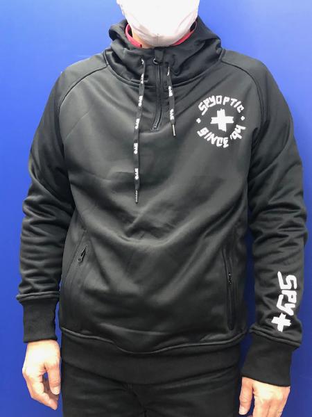 【スパイ(SPY)】 【4560303589627】21 SPY+CIRCLE LOGO HAIFZIP WATERPROOF HOODLE　フードル フーディー BLACK×WHITE Mサイズ