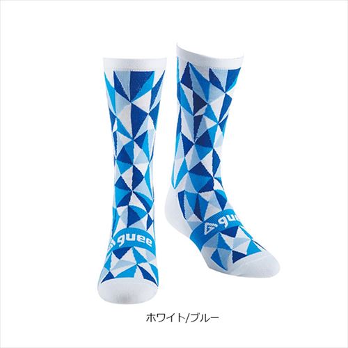 【GUEE(グイー)】 【4716112723619】 89495000 【ポスト投函便発送】GU GEO Socks Sサイズ(24.5-26.0cm)　ホワイト/ブルー / S