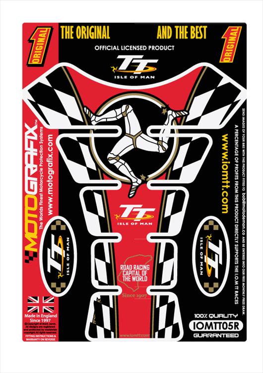【定形外郵便】【モトグラフィックス】 【4580041201568】 MT-IOMTT05R タンクパッド RED Official TT Races