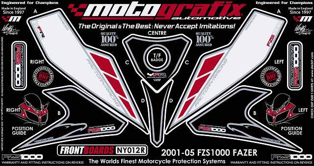 【モトグラフィックス】 【4580041206907】 MT-NY012R ボディパッド FRONT FZS 1000 FAZER 01-05