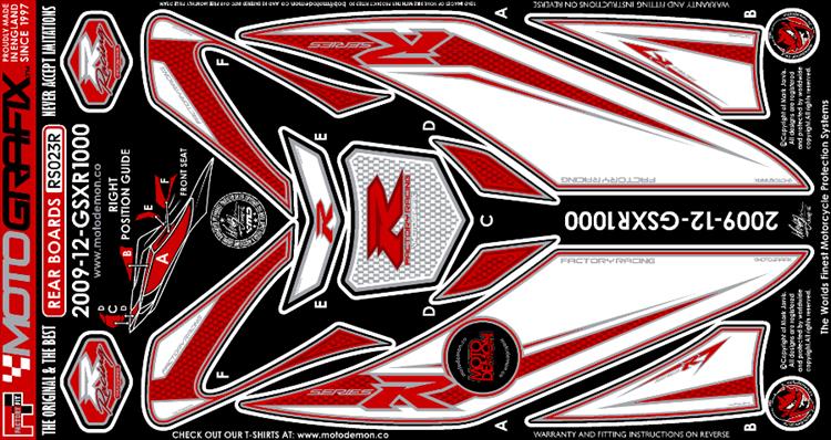 【モトグラフィックス】 【4580041209335】 MT-RS023R ボディパッド REAR GSX-R1000 L2（12-