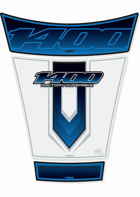 【定形外郵便】【モトグラフィックス】 【4580041218894】 MT-TS022BW タンクパッド WHT／BLU GSX1400