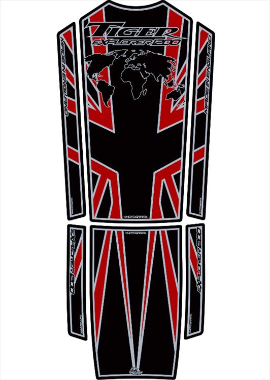 【定形外郵便】【モトグラフィックス】 【4580041219969】 MT-TT019KRA タンクパッド BLK／RED TIGER E..