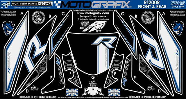 【モトグラフィックス】 【4580041227070】 MT-NB019KB ボディパッド FRONT （KB） R1200R 15-18
