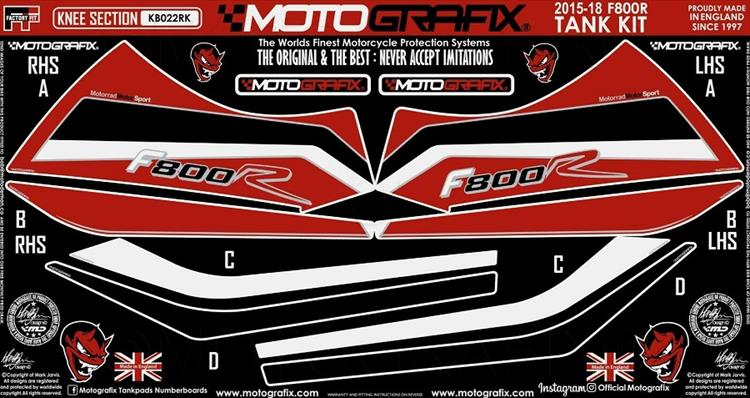 【モトグラフィックス】 【4580041228145】 MT-KB022RK ボディパッド KNEE BMW F800R 15-18