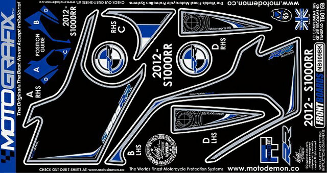 【モトグラフィックス】 【4580041247771】 MT-NB009BK ボディパッド FRONT BMW S1000RR 12-14