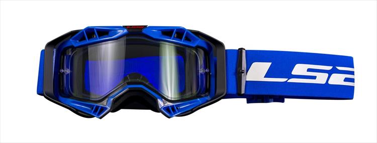 【LS2(エルエスツー)】 【4562343603233】 7201001026 LS2 AURA GOGGLE BLACK BLUE / CLEAR LENS -