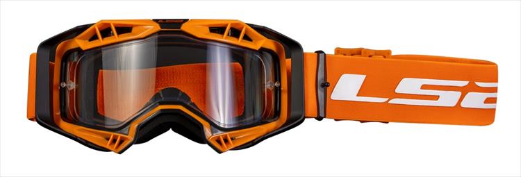 【LS2(エルエスツー)】 【4562343603257】 7201001052 LS2 AURA GOGGLE BLACK ORANGE / CLEAR LENS -