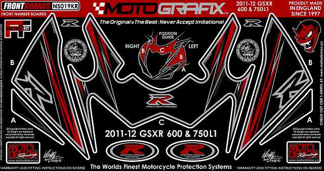   MT-NS019KR ボディパッド FRONT GSX-R600／750 L1／L2（11-