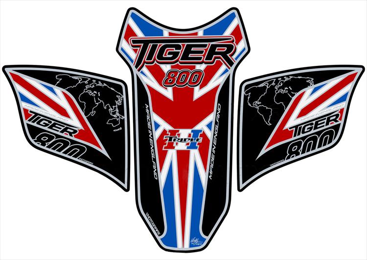 【定形外郵便】【モトグラフィックス】 【4580041228008】 MT-TT029KUJ タンクパッド BLK／WHT TRIUMPH Tiger800 10-17