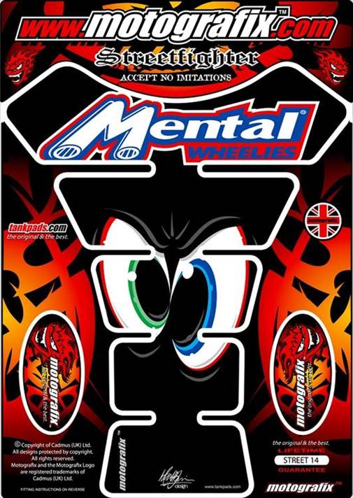 【定形外郵便】【モトグラフィックス】 【4580041229319】 MT-STREET14S1 タンクパッド BLK／WHT STREE..