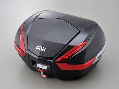 【4909449464823】【DAYTONA(デイトナ)】 GIVI 【V47NN】　未塗装ブラック/カーボン調パネル/赤　47L　リアボックス 【モノキーベース用】