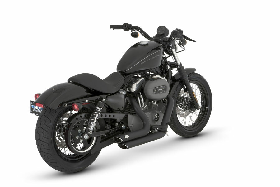 【4548664286539】【Vance&Hines (バンスアンドハインズ)】 ショートショット スタッガード　ブラック 　SPORTSTER ’04-13用　フルエギゾーストマフラー 【ハーレー用】