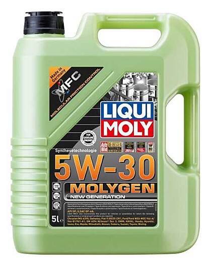 LIQUI MOLY（リキモリ） 【4100420099526】 9952 モリジェンニュージェネレーション 5W30 5LLIQUI MOLY社の革新的な添加剤技術と、独自に開発した添加剤「Molygen（モリジェン）」による低粘度ローフリクション高せい能エンジンオイル。堆積物の形成を防止し、従来のエンジンオイルに比べ、フリクションロスと金属摩耗を飛躍的に抑えたオイル。過酷な条件下でも高い保護せい能を発揮し、低燃費とエンジンの耐久せいを維持します。マルチバルブ、ターボチャージャー、空冷、水冷にかかわらず、日本車とアメリカ車のガソリンとディーゼルエンジンに最適なエンジンオイルです。オイル交換間隔が長い場合や、過酷な条件下でも高い保護せい能を発揮し、低燃費とエンジンの耐久せいを維持します。内容量：5L商品の詳細な情報については、メーカーサイトでご確認ください。商品及び品番は予告なく変更が行われる事がございます。【ご注文の際の注意事項】●適合・取付・ご使用は、お客様にて判断の上お願い致します。●品切・完売の場合がございますので、受注後に発送予定をご連絡させて頂きます。●画像はイメージとなりますので商品とは色・デザインが異なる場合があります。 ●商品ご到着時に必ず製品に不具合が無いか確認を行ってください。 配送時の破損や製品不具合の場合は、必ず商品ご到着より3日以内にご連絡お願い致します。それ以降にご連絡頂いた場合はご対応出来ない場合がございます。●当店では、商品不良・誤商品発送以外の理由での商品の交換または返品はできません。●お客様のご都合によるキャンセル・交換・返品は一切お受けできませんのであらかじめご了承の上ご注文ください。●お電話、メールにてお問い合わせ頂きましても、お客様都合のキャンセル・返品・交換の対応はすべてお断りさせて頂いております。 ●通信販売には法律上、クーリングオフの規定はございません。　ご注文は慎重にお願い致します。※※こちらの商品はお取り寄せ品となります※※メーカーの在庫状況や商品によっては発送までにお時間を頂く場合がございます。メーカーの在庫も完売している場合がございます。その際はキャンセルをさせていただく場合がございます、予めご了承ください。