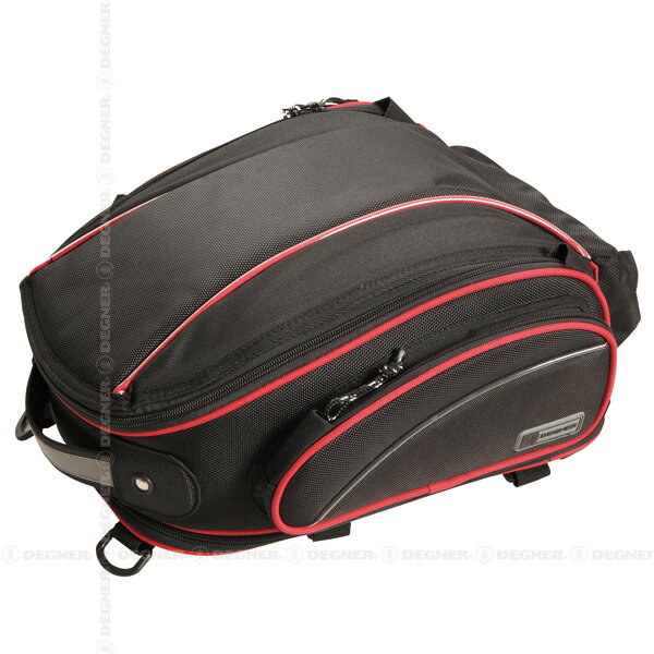 楽天GLOBAL MOTO【4524486066702】【送料無料】【DEGNER（デグナー）】 アジャスターシートバッグ/ADJUSTER SEAT BAG（ブラック/レッドパイピング） [NB-119-RDP] 【WEB正規代理店】