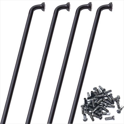 asahi(アサヒ) 【4562333350598】 48751000 あさひ 14Gスポーク&ニップル 36本入り ブラック 180mm