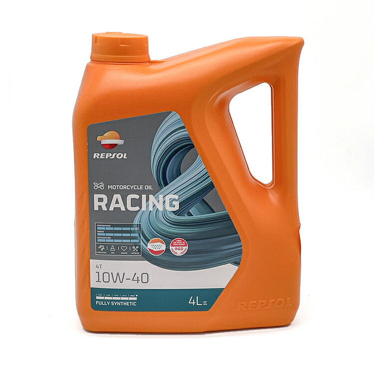 【REPSOL(レプソル)】 007477 2輪車用オイル RACING 4T 10W-40 4Lボトル 全合成油 JASO:MA2 API:SN