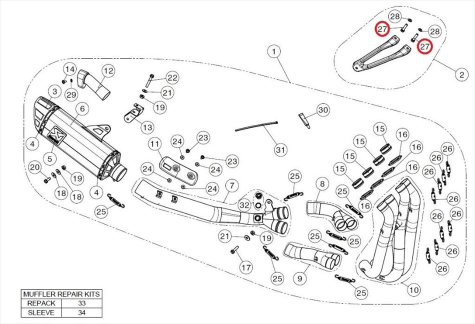 受注発注品　定形外 AKRAPOVIC 【4538792453996】 リペアパーツ BOLT-NUT