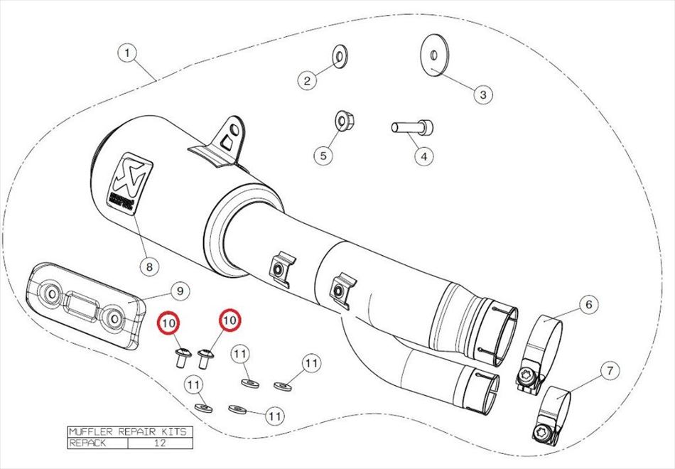 受注発注品　定形外 AKRAPOVIC 【4538792453910】 リペアパーツ BOLT