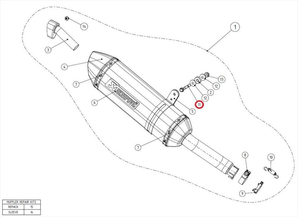 受注発注品　定形外 AKRAPOVIC 【4538792454023】 リペアパーツ BOLT-NUT