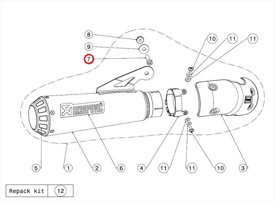 受注発注品　定形外 AKRAPOVIC 【4538792453972】 リペアパーツ bolt