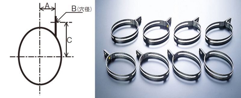 受注発注品 AKRAPOVIC 【4538792025223】 汎用サイレンサーバンド 楕円サイレンサー用 （サイド） TYPE-C8