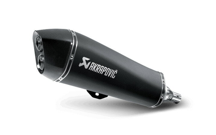 受注発注品 AKRAPOVIC 【4538792757193】 e1仕様 SLIP ON LINE ステンレス (ブラックマフラー) PIAGGIO/PEUGEOT/GILERA 07-16