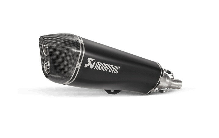 受注発注品 AKRAPOVIC 【4538792863948】 e4仕様 SLIP ON LINE ステン (ブラックマフラー) PIAGGIO MP3 500/LT 08-20