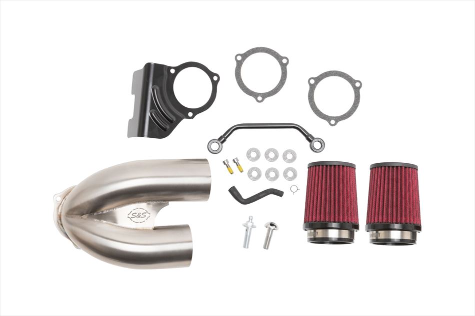 【4550255666514】 S＆S チューンドインダクション エアクリーナーキット ステンレス ツーリング 08-16／ソフテイル 16-17 エスアンドエスサイクル