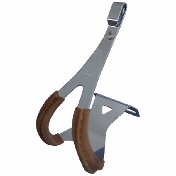 三ヶ島製作所 【4560369003648】 TOE CLIP STEEL DEEP 皮付きトークリップ ディープ LL 鉄 自転車ペダ..