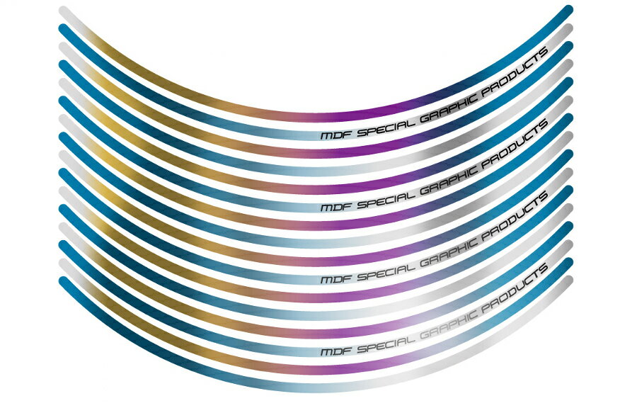 【送料無料】【エムディーエフ(MDF)】 【4549950938408】MDF　文字有　チタニウムリムストライプ　6mm　10インチ/17インチ 4580394163087【デカール・ステッカー】
