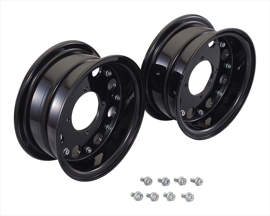 【4990852116874】 509-1137550 8インチ　アルミホイールSET　3.50SET・ブラック塗装 KITACO(キタコ)