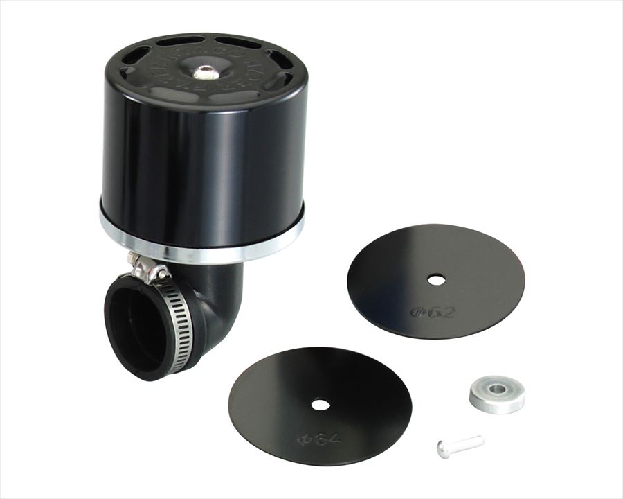 【4990852088294】 515-7000210 ハイパーフィルター（エルボ90°）φ35　ブラックアルマイト KITACO(キタコ)