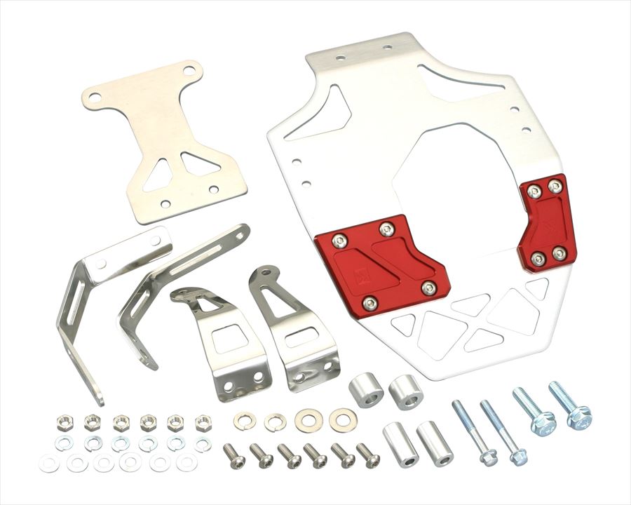 【4990852087662】 633-1432010 スキッドプレート　レッド/シルバー KITACO(キタコ)