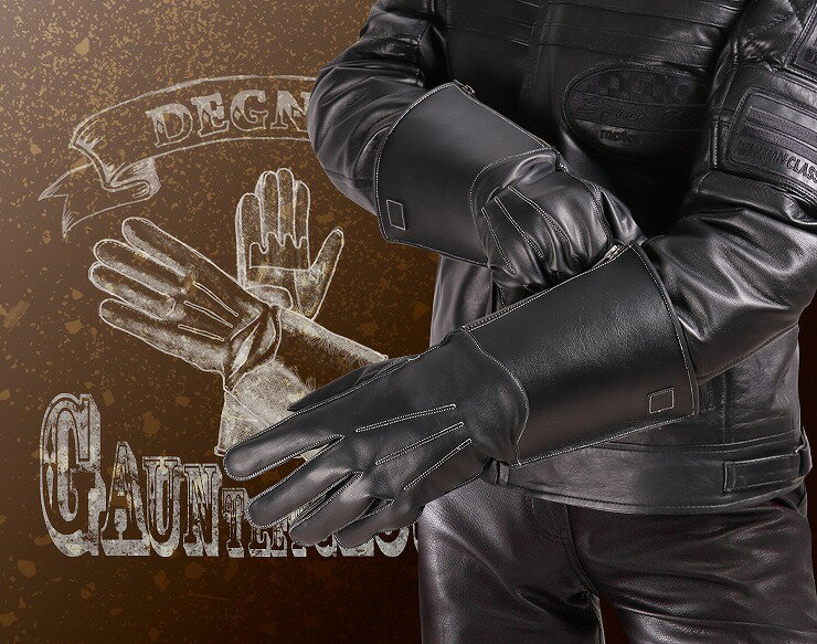 【デグナー(DEGNER)】 WG-36 ガントレットグローブ　ブラック/ブラック　ブラック/ブラウン　S・M・L・XL