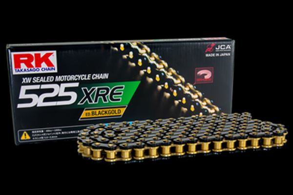 RK(アールケージャパン) 【4935531347422】 RK525XRE-ED-BLACKGOLD100L　ドライブチェーン　ブラック＆ゴールド