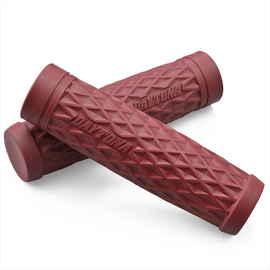 DAYTONA(デイトナ) 【4909449640623】 47897 グリッピーグリップ バイク用 グリップ ハンドル径φ25.4(インチバー)用 127mm エンド非貫通 GG-D-GRID オックスブラッドレッド
