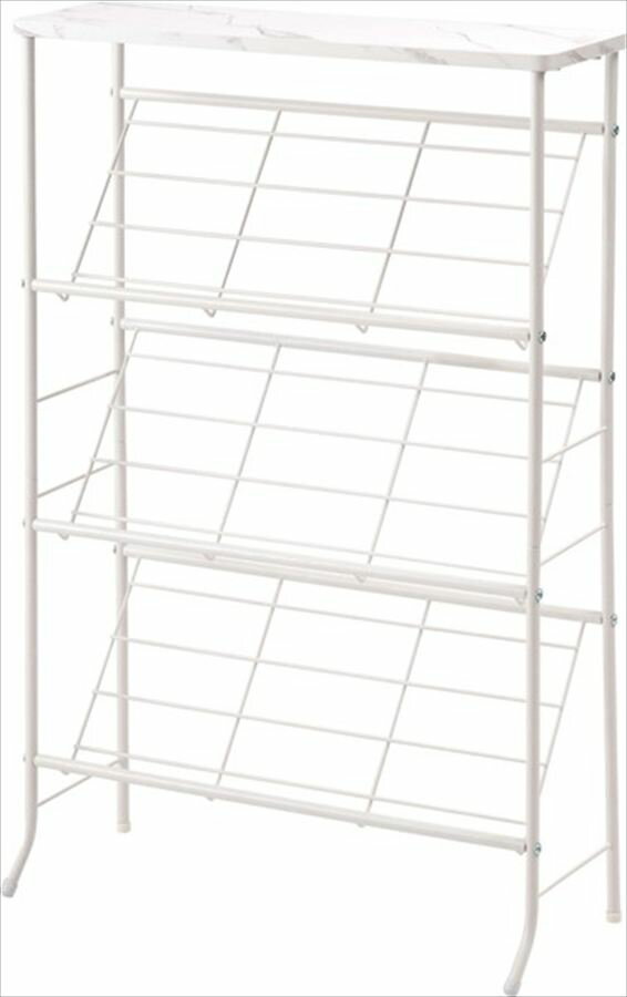 東谷 あづまや 【4985155240494】 石目調シューズ・ディスプレイラック ホワイト メーカー直送品 キャンセル不可