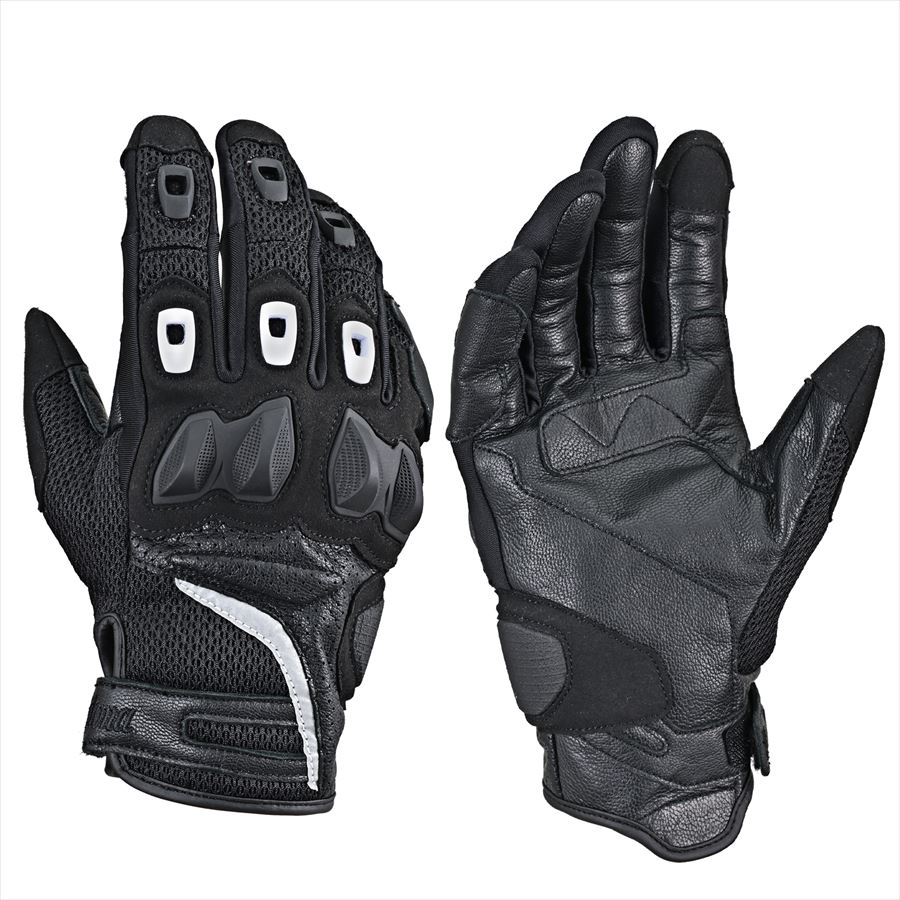 DAYTONA(デイトナ) 【4909449655658】 61167 バイク用 グローブ 春夏 手のひら本革(ヤギ革) ハードプロテクター スマホ対応 メッシュ デュアルプロテクグローブ DG-016 ホワイト Lサイズ 61167