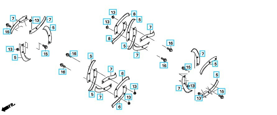 【送料無料】【Honda(ホンダ)】 耕うん機サ・ラ・ダCG FF500用　標準ローター爪交換セット ...